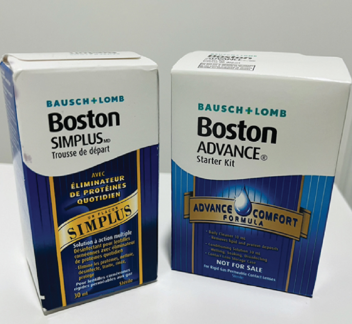 For GP lenses, Boston Simplus is a one-step multipurpose system, whereas Boston Advance is a multistep cleaning system.